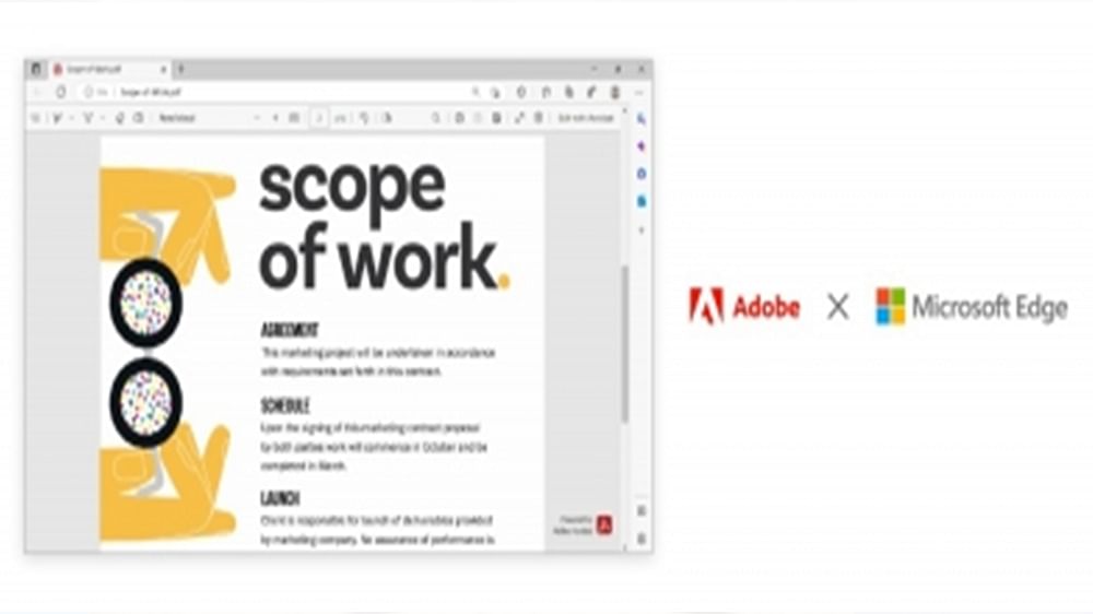 微软Edge将于3月获得Adobe acrobatpdf技术